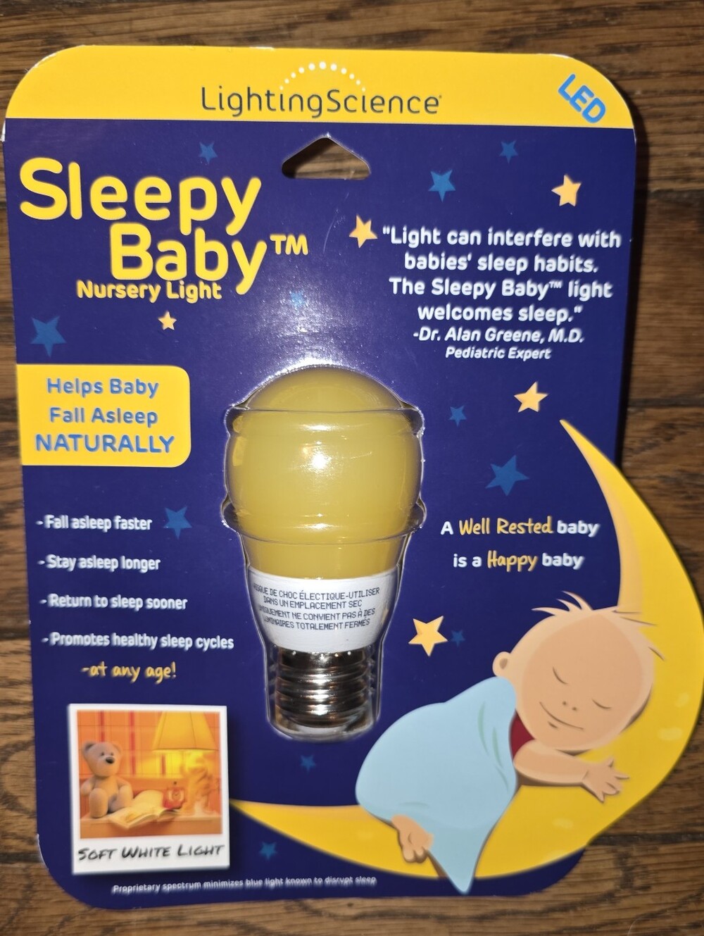 LightingScience Sleepy Baby LED Nursery Light Bulb Soft White 27K Stars